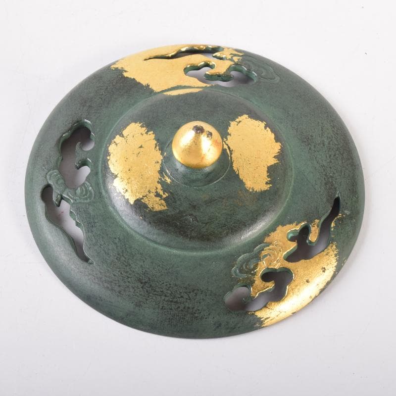 平安　秦蔵六造　塗金銅　塗金銅香炉　「瑞雲」　M　7105