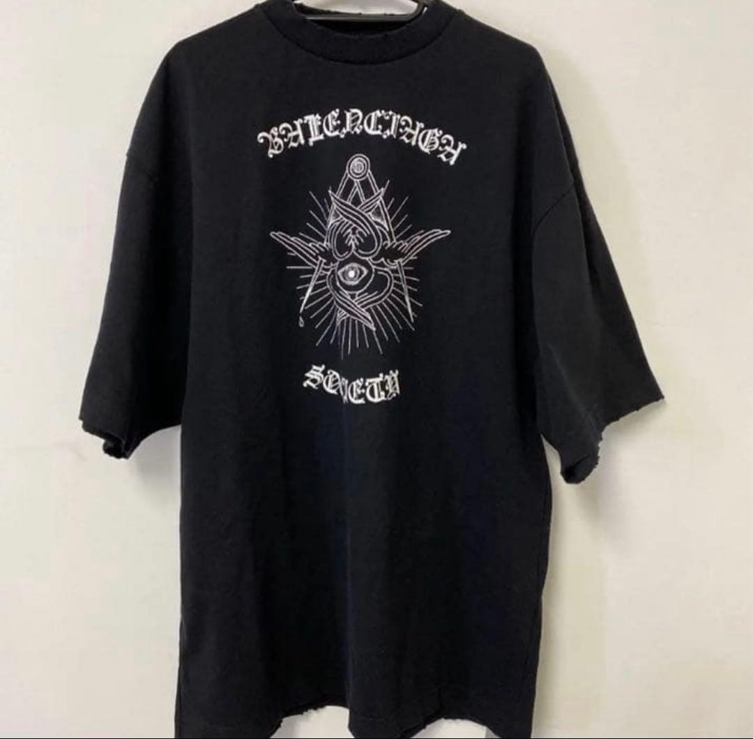 【美品】21SS バレンシアガ　フリーメイソン　ダメージTee 641614