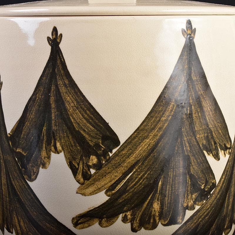 京焼　三浦竹軒造　鉄絵　鳥山水図　水指　共布共箱二重箱　C　R8833B