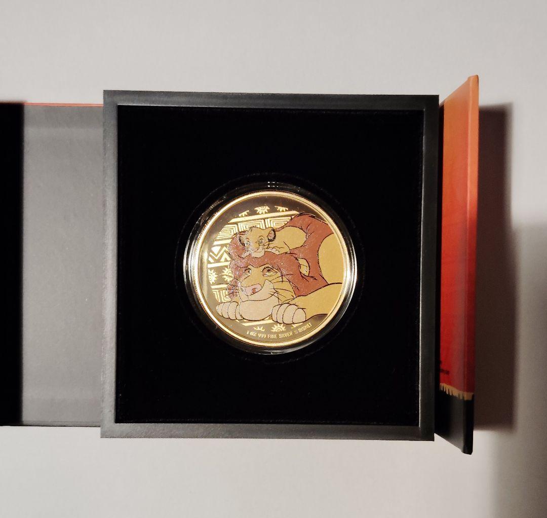 新品・未使用 2024 1オンス ニウエ ムファサとシンバ　部分金メッキ彩色銀貨