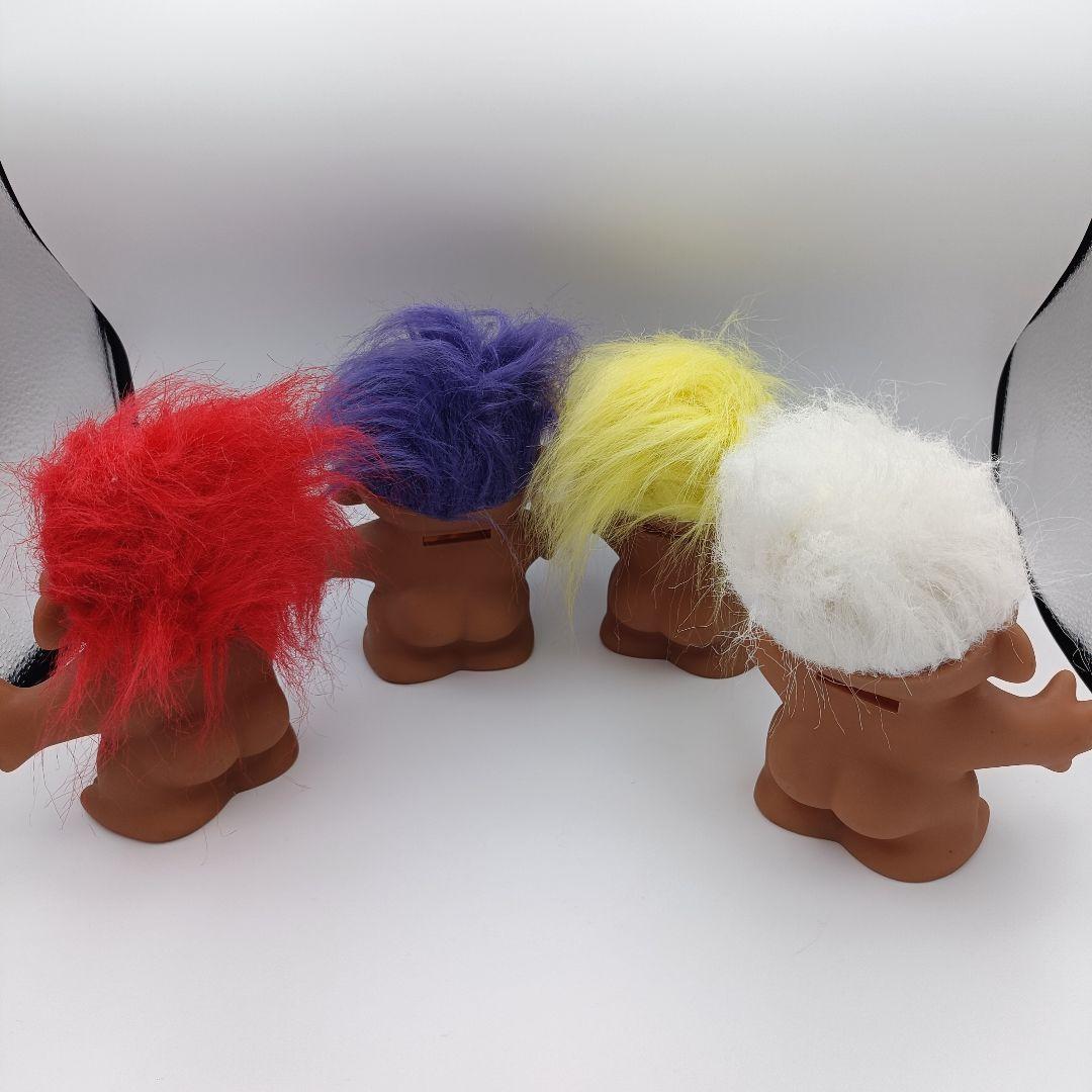 ラッキーバンク トロール人形 貯金箱 4体セット 高さ約15cm ヴィンテージ