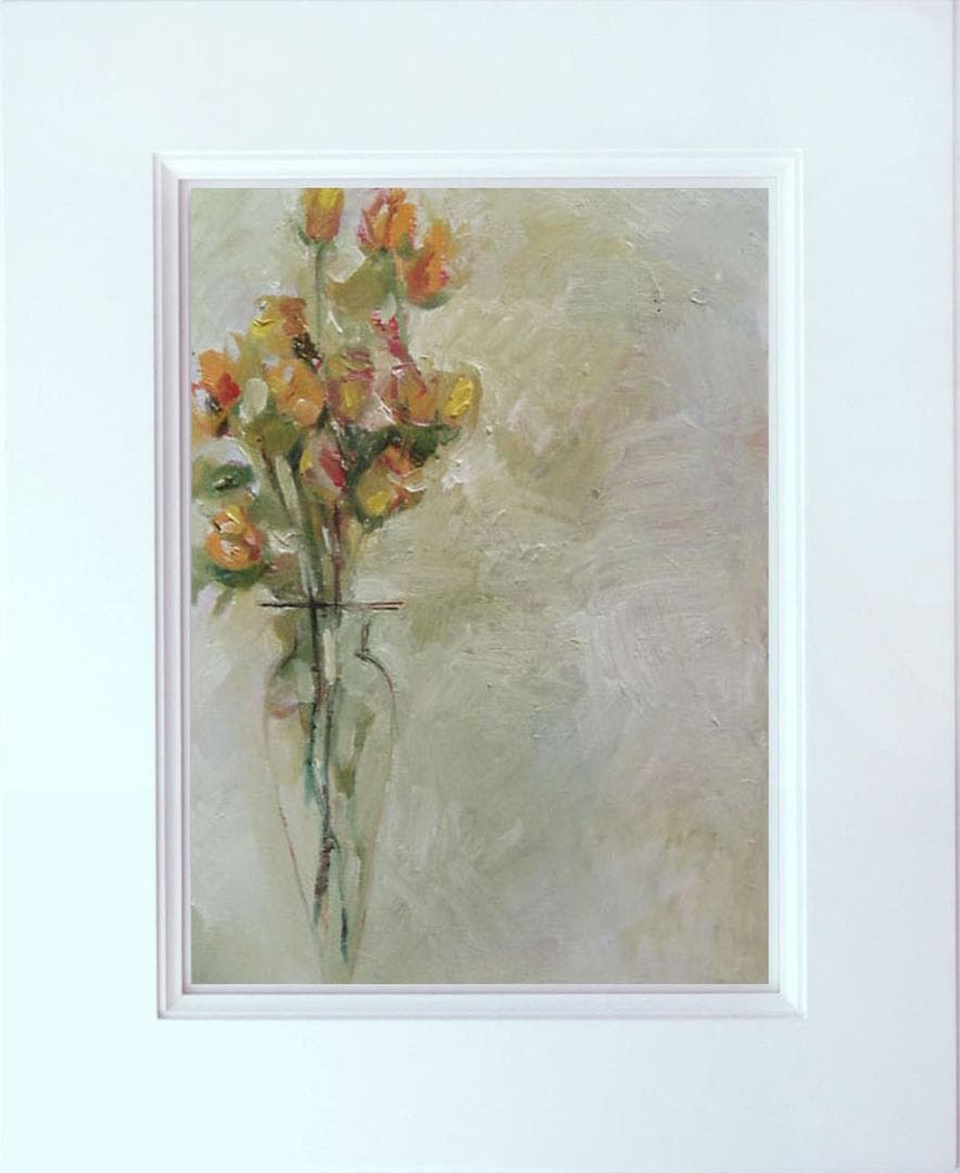 油絵 菅家令子 絵 絵画 インテリア uF6-113402 花 ばら