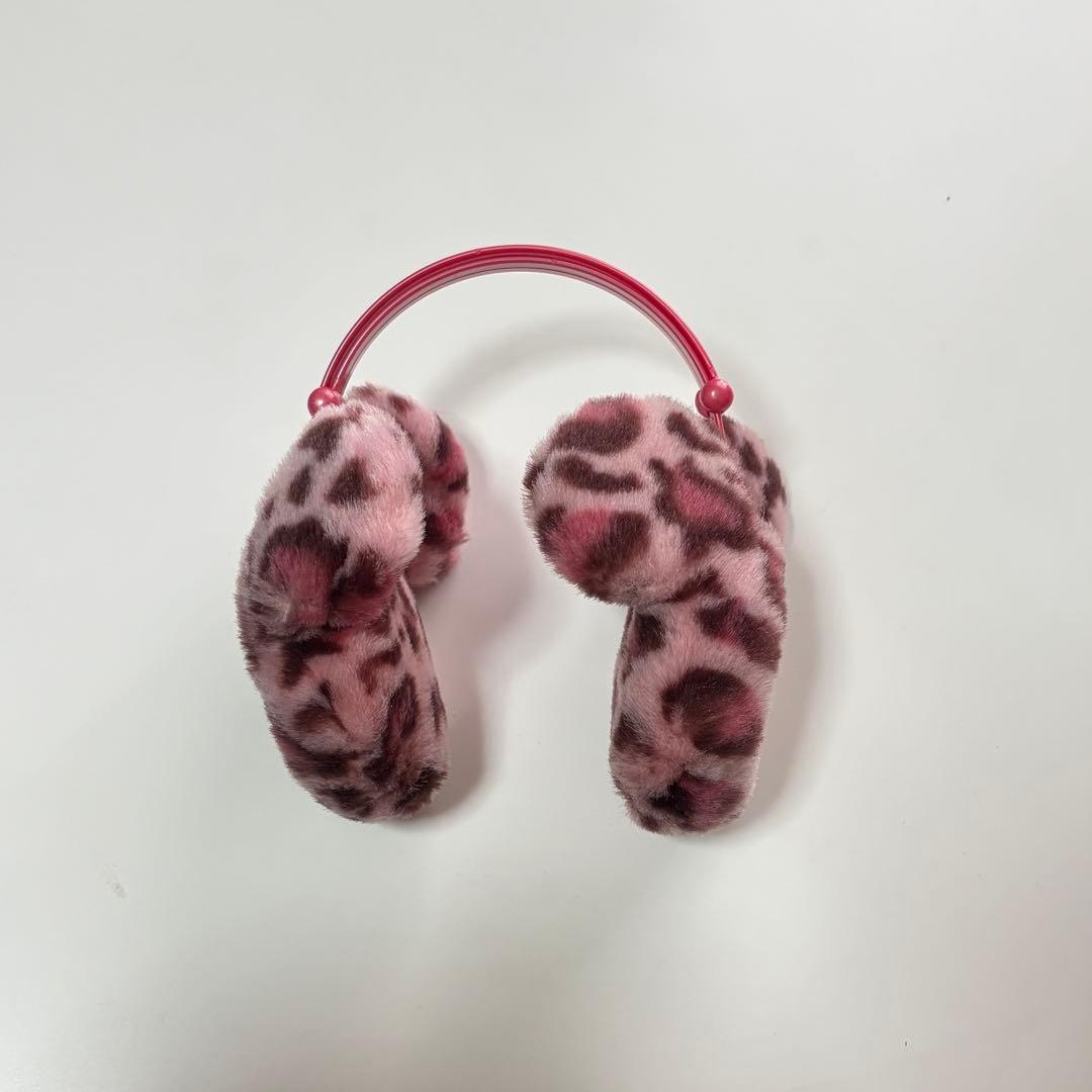 ヒョウ柄 イヤーマフ ピンク