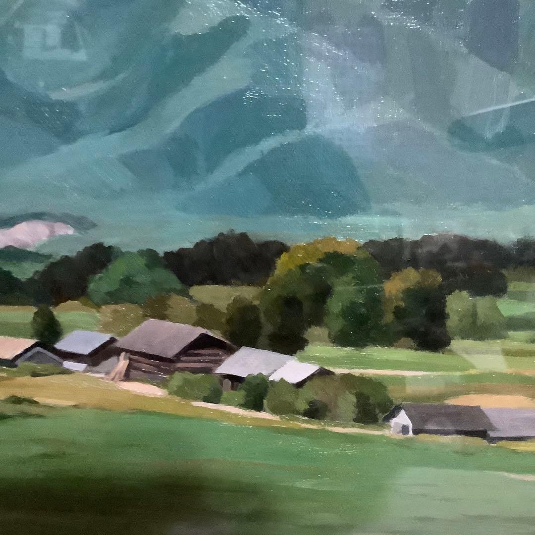 【真作】　池田正文　（甲斐路初夏）　油絵　8号　師:安井曾太郎 芸大油画科卒