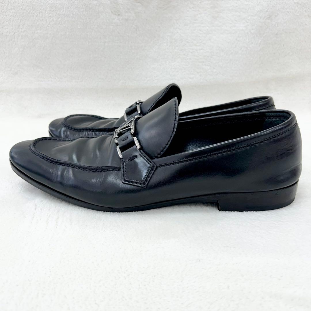 希少サイズ　ルイヴィトン　革靴　ホッケンハイム　LV金具　黒　28cm相当