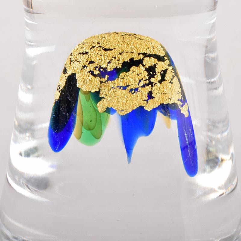 ガラス作家　小林貢作　宙吹硝子　ワイン杯　共箱　C　R7834