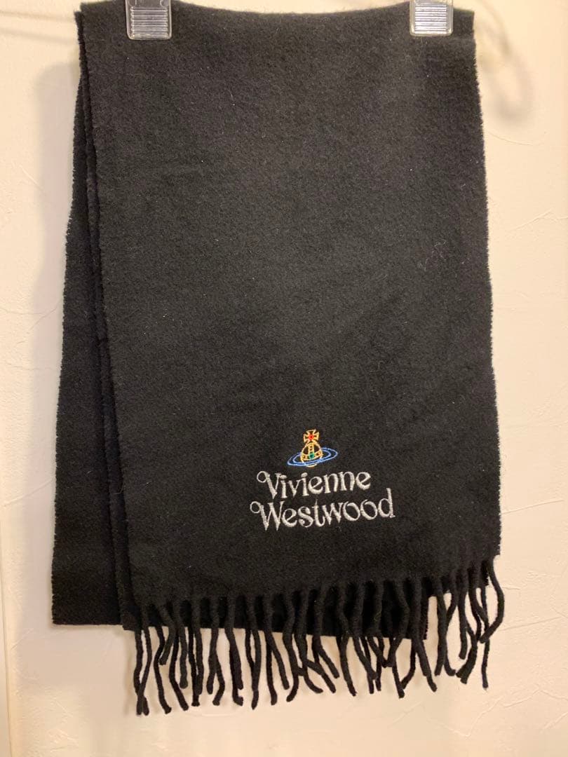 【極美品】Vivienne Westwood ブラックマフラー