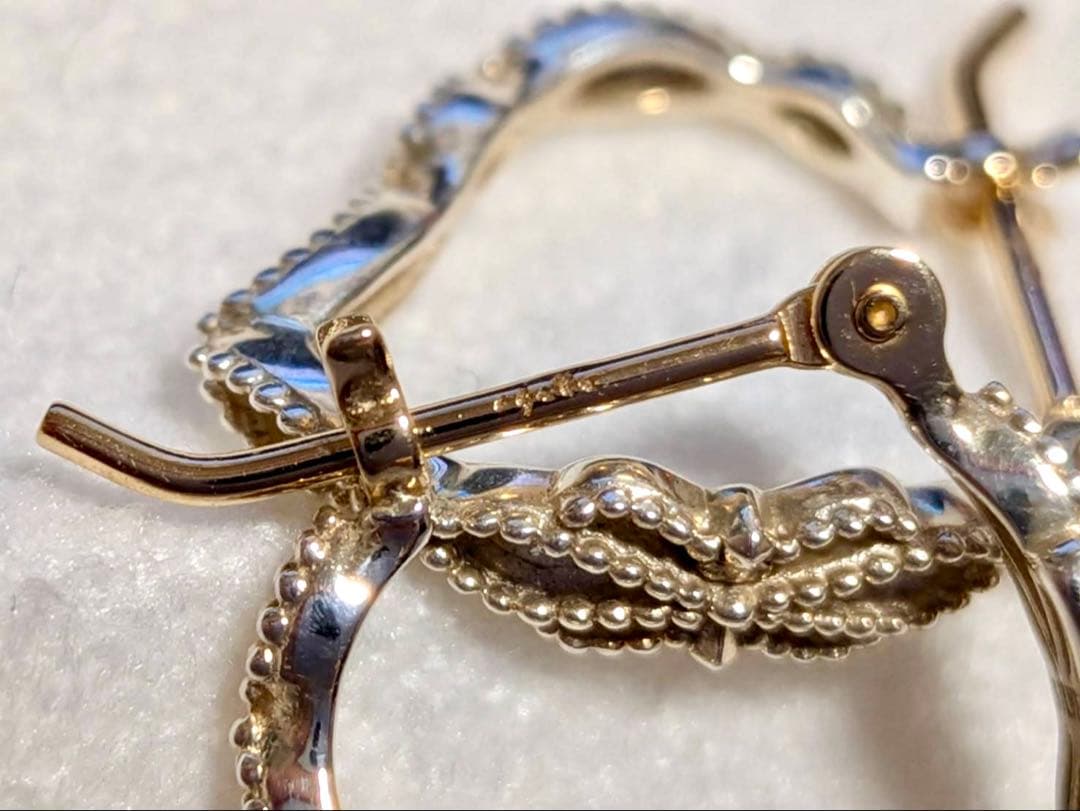 agete シルバーK10フープピアス