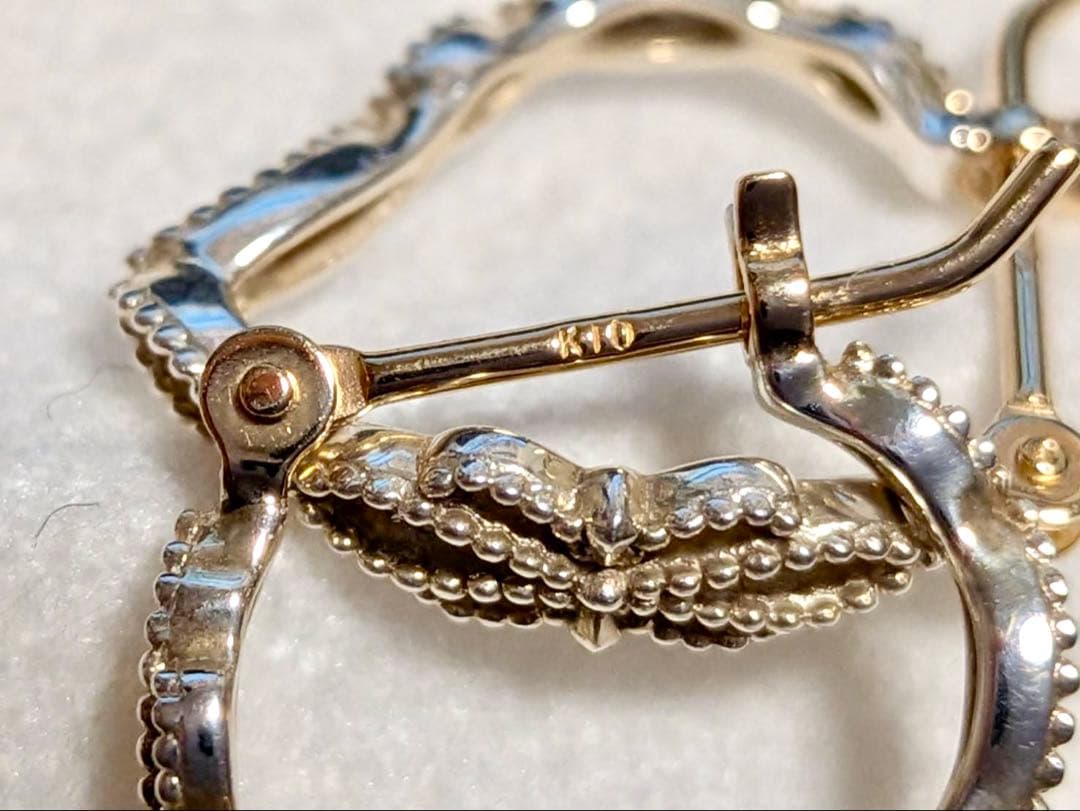 agete シルバーK10フープピアス