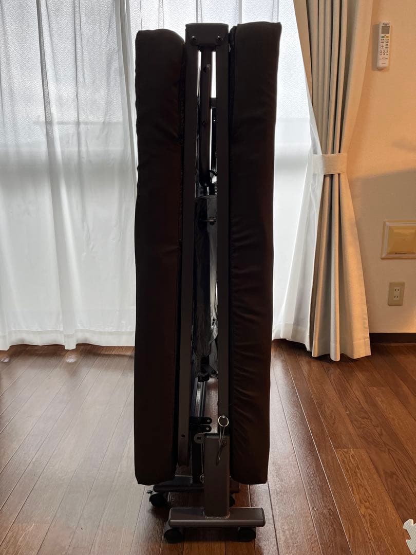 組立て不要の低反発折りたたみベッド(シングル) ダークブラウン