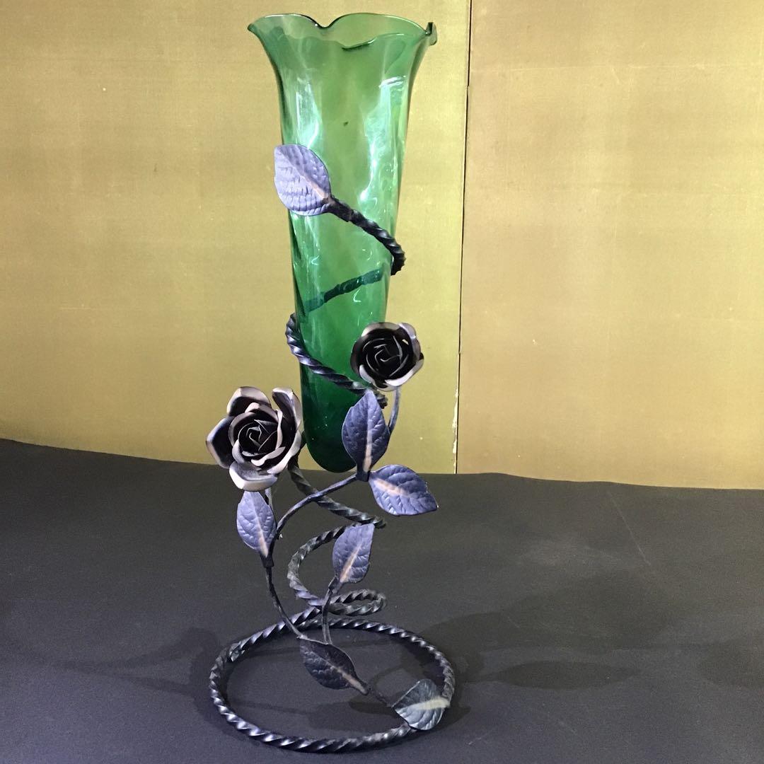 アンティーク　花卉アールヌーヴォー「薔薇」　薔薇蔓(鉄製). 玄3