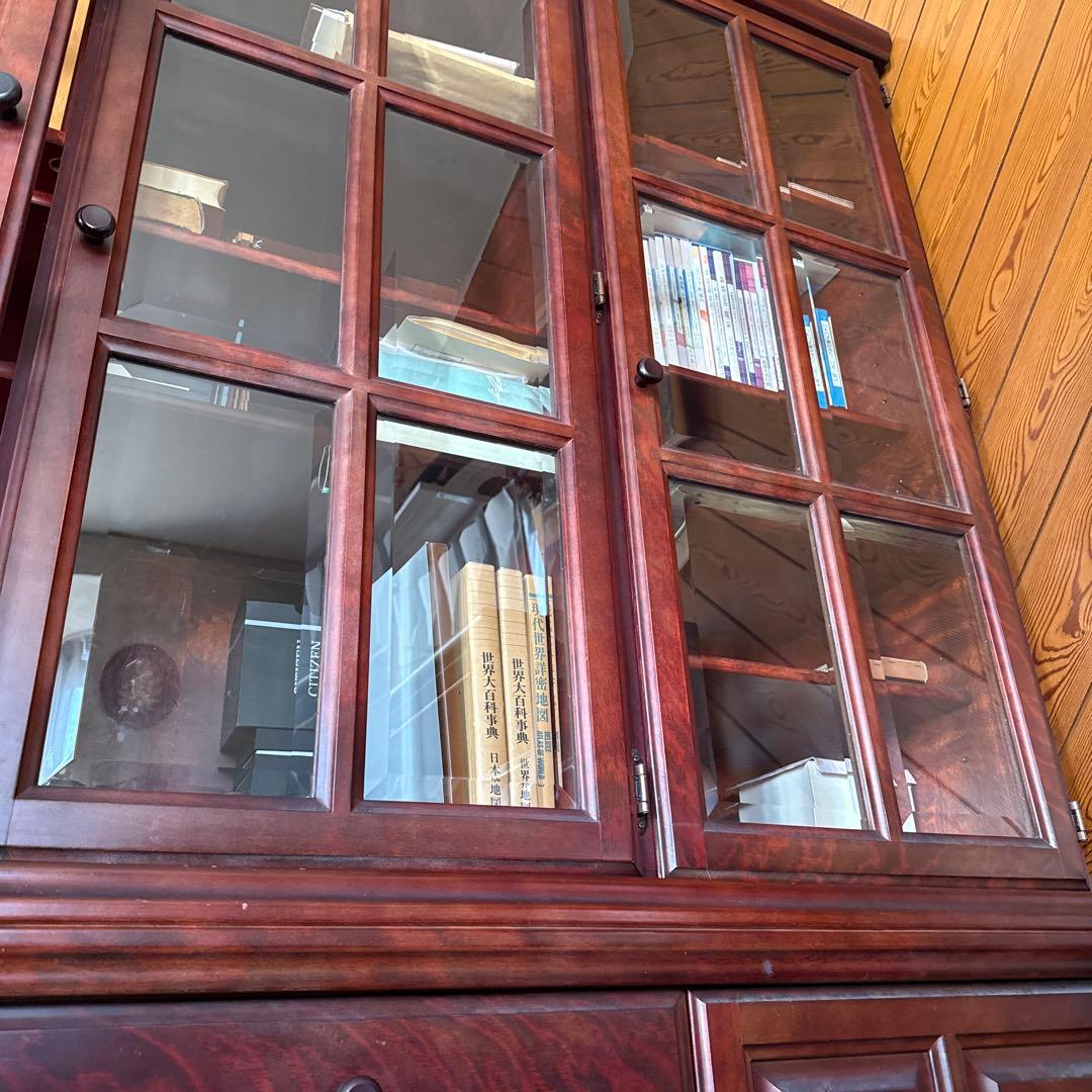 木製ガラス扉付きキャビネット＊アンティーク