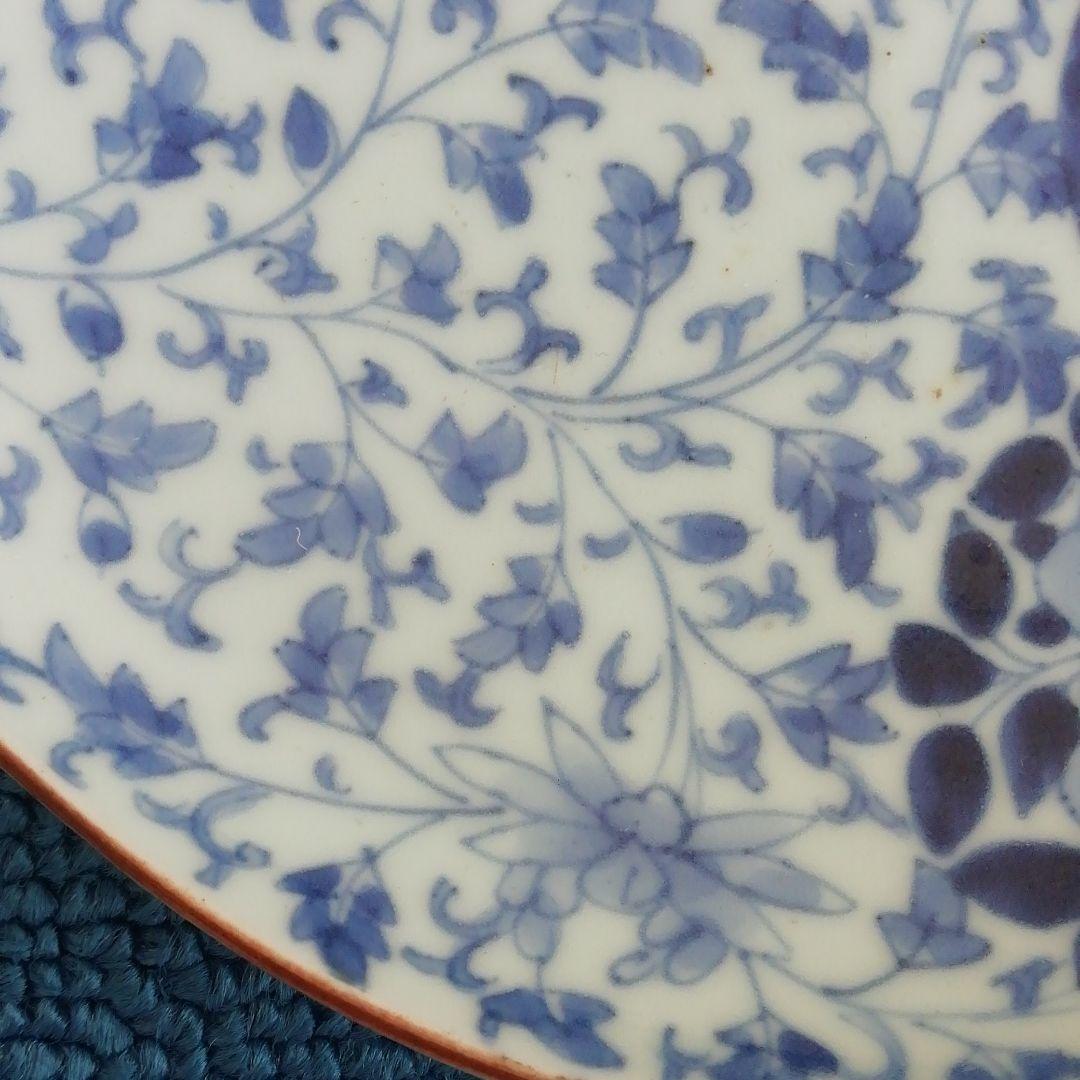 古伊万里花唐草丸紋六寸皿