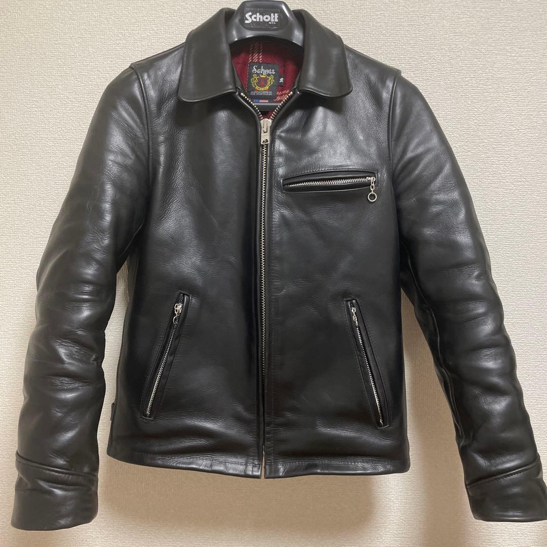 ショット　ライダース　黒　6103us クロムエクセル　茶芯