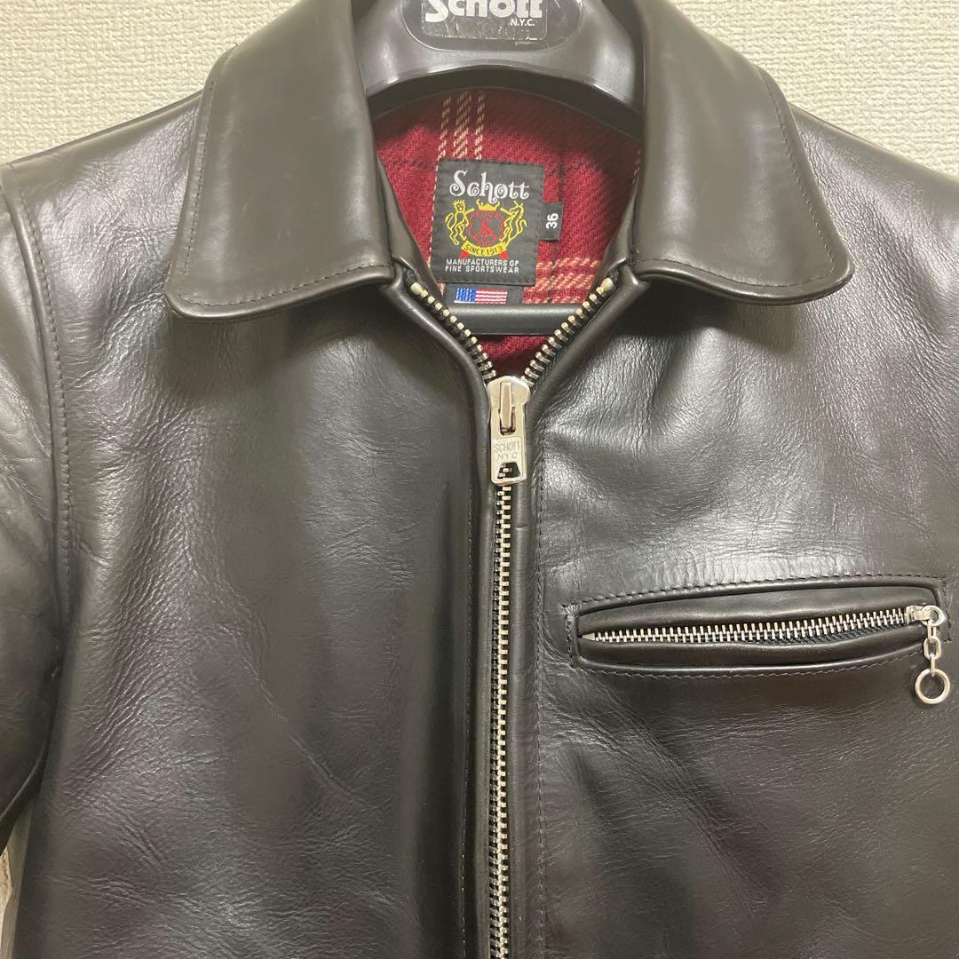 ショット　ライダース　黒　6103us クロムエクセル　茶芯