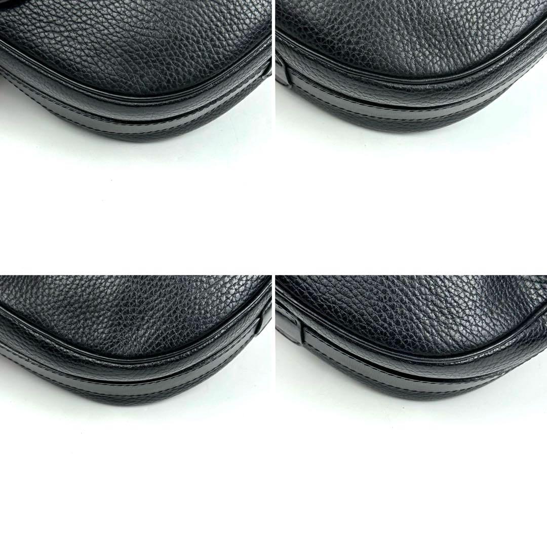 美品■セリーヌ ショルダーバッグ クロスボディ オールレザー ブラック オールド