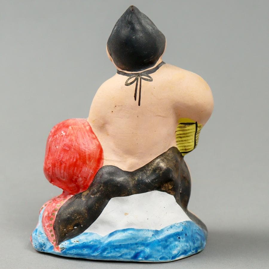 相良人形 七代 さがらたかし 大蛸と蟹と金太 土人形 郷土玩具 置物