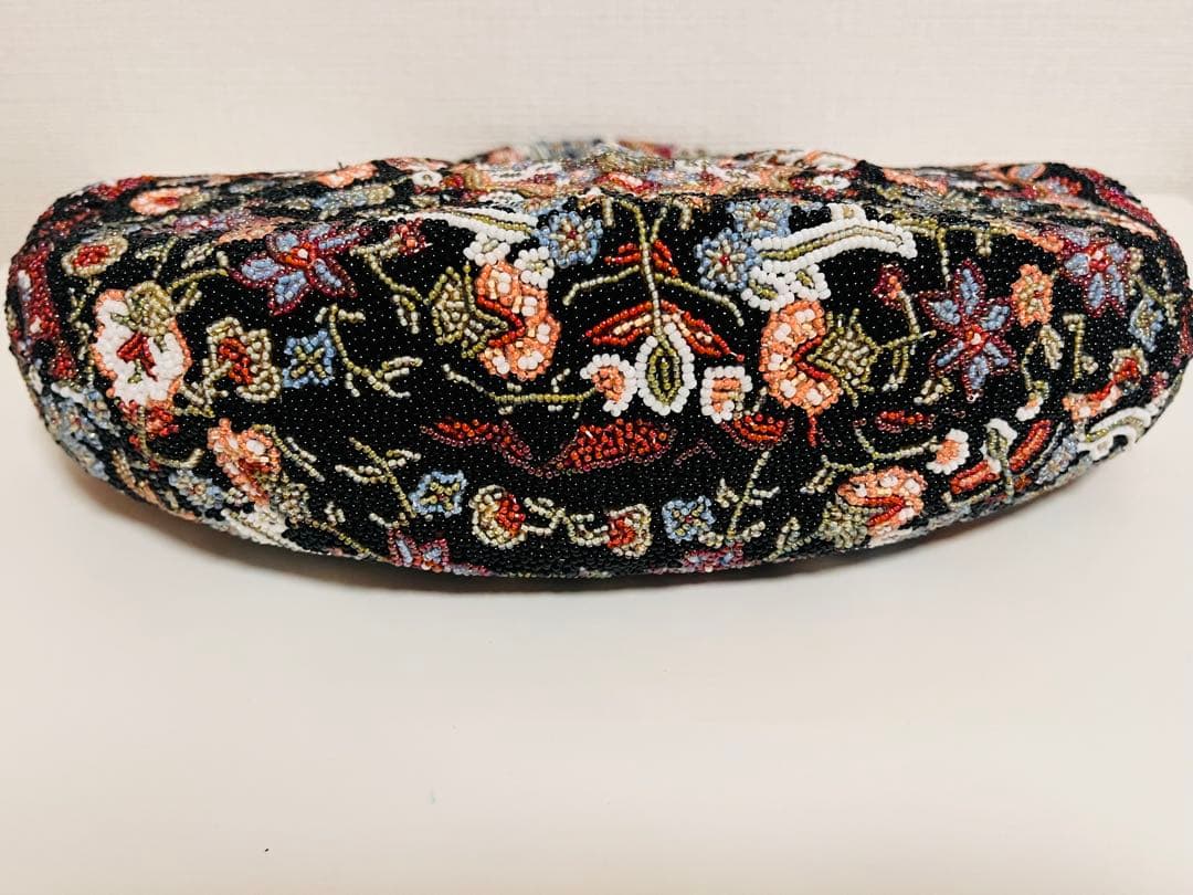 美品　総ビーズバッグ　昭和レトロ　和装　がま口