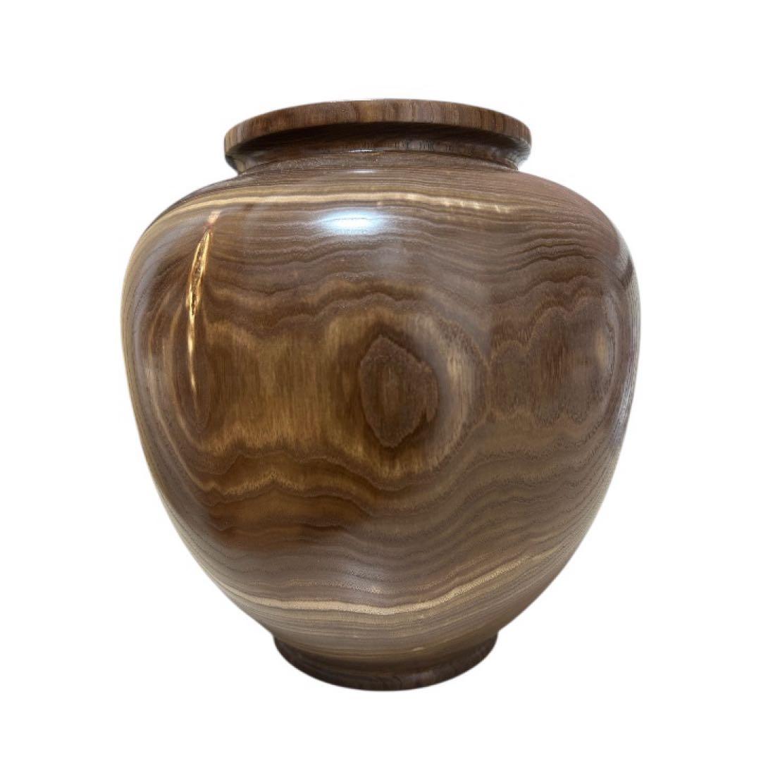 木製壺　花器　槐　エンジュ　置物　円館工芸舎　木製花瓶　工芸品