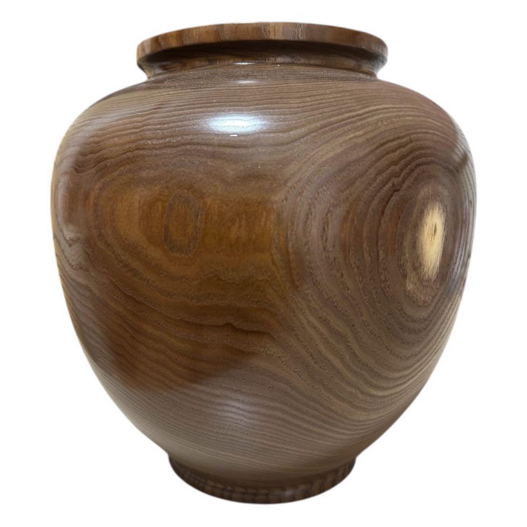 木製壺　花器　槐　エンジュ　置物　円館工芸舎　木製花瓶　工芸品