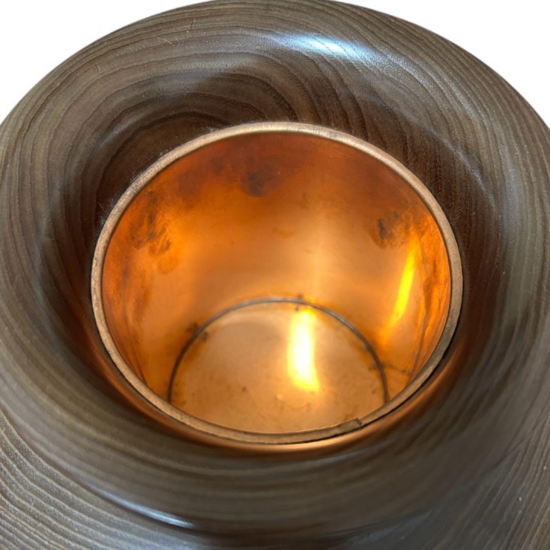 木製壺　花器　槐　エンジュ　置物　円館工芸舎　木製花瓶　工芸品