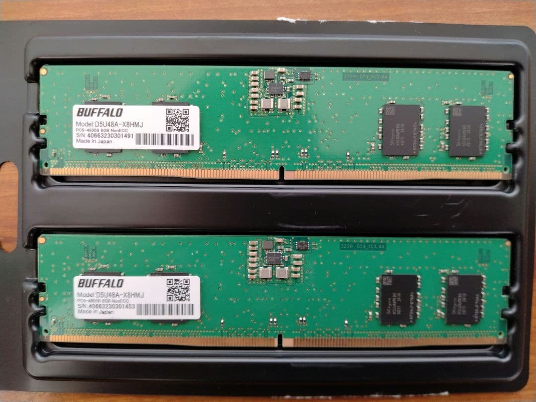 BUFFALO D5U48A-X8HMJ 8GB DDR3×2枚　16GB