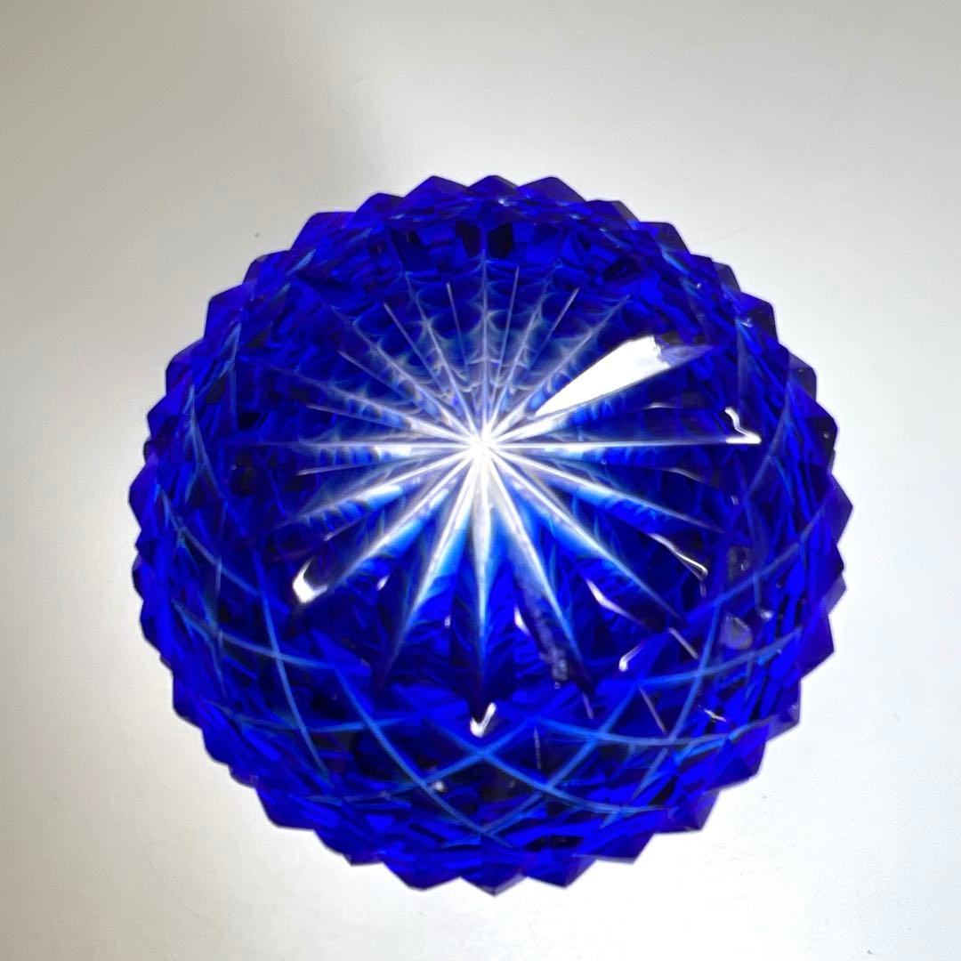 島津磯斉　薩摩切子色被ガラス鶴首花入　共箱　高さ15㎝　東Y7-0717⭐︎1F