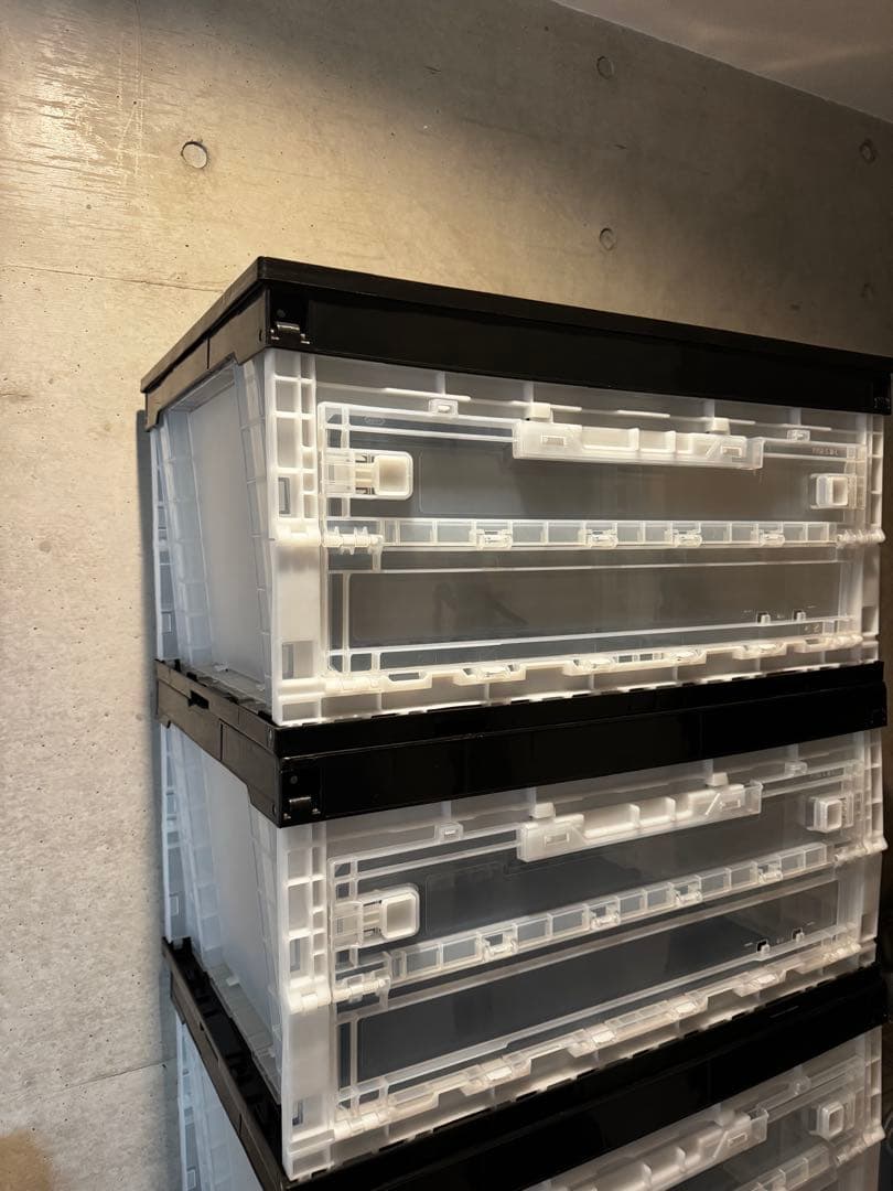 透明プラスチック 5段収納ボックス コンテナ　オリコン5段×3 15個