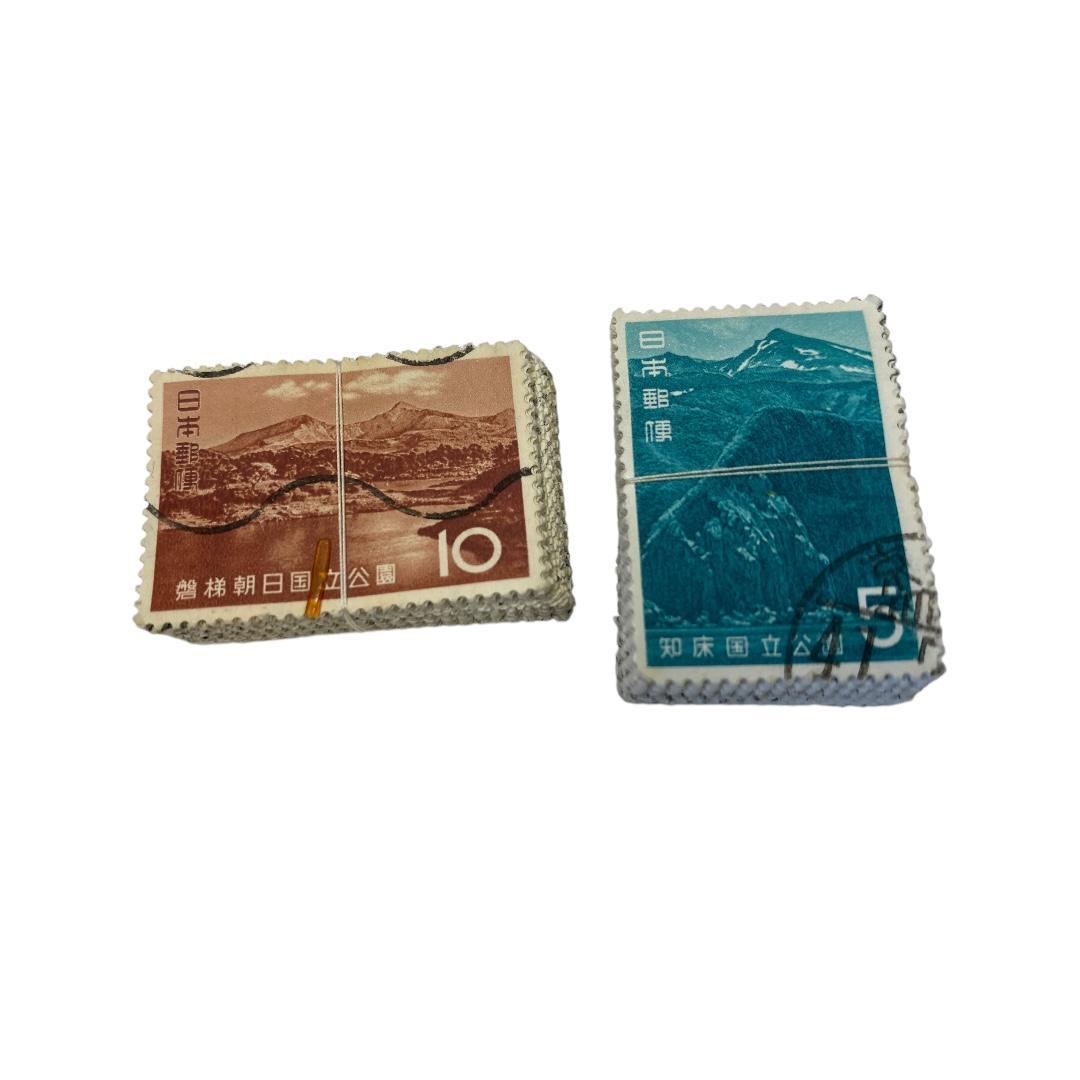 使用済み切手　国立公園記念切手　8種各約100枚づつ　dd062