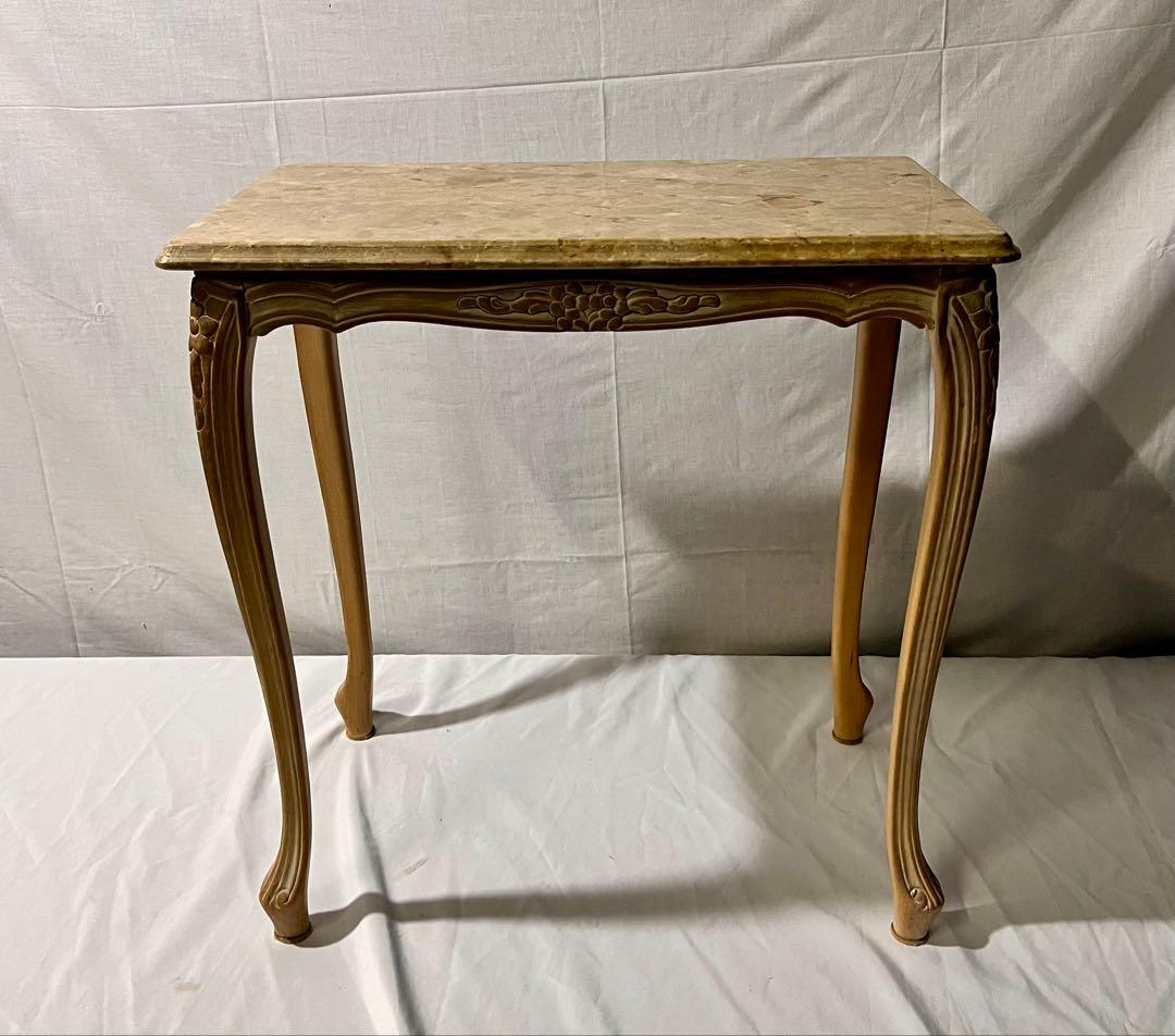 ③【美品】イタリア製 大理石 猫脚 ネストテーブル　セット品