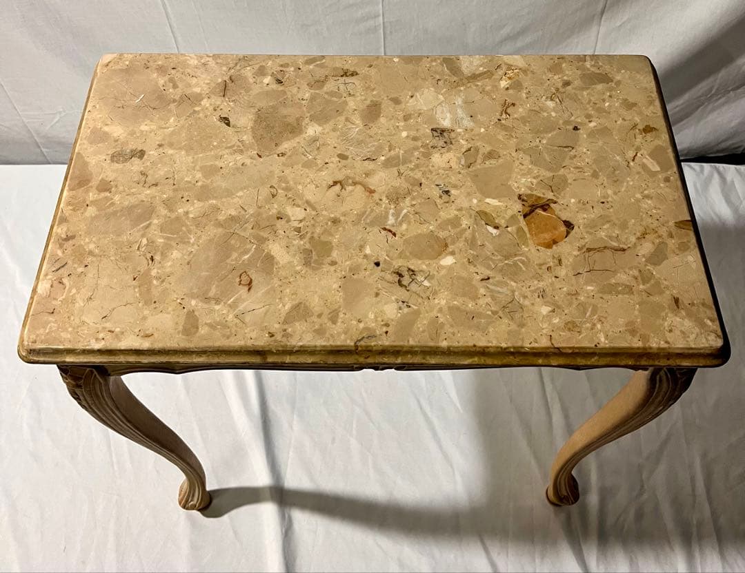 ③【美品】イタリア製 大理石 猫脚 ネストテーブル　セット品