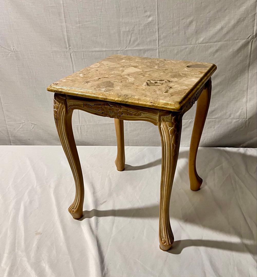 ③【美品】イタリア製 大理石 猫脚 ネストテーブル　セット品