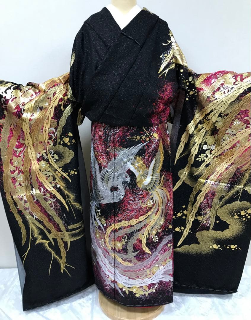 振袖単品　関芳　鳳凰　未仕立て品