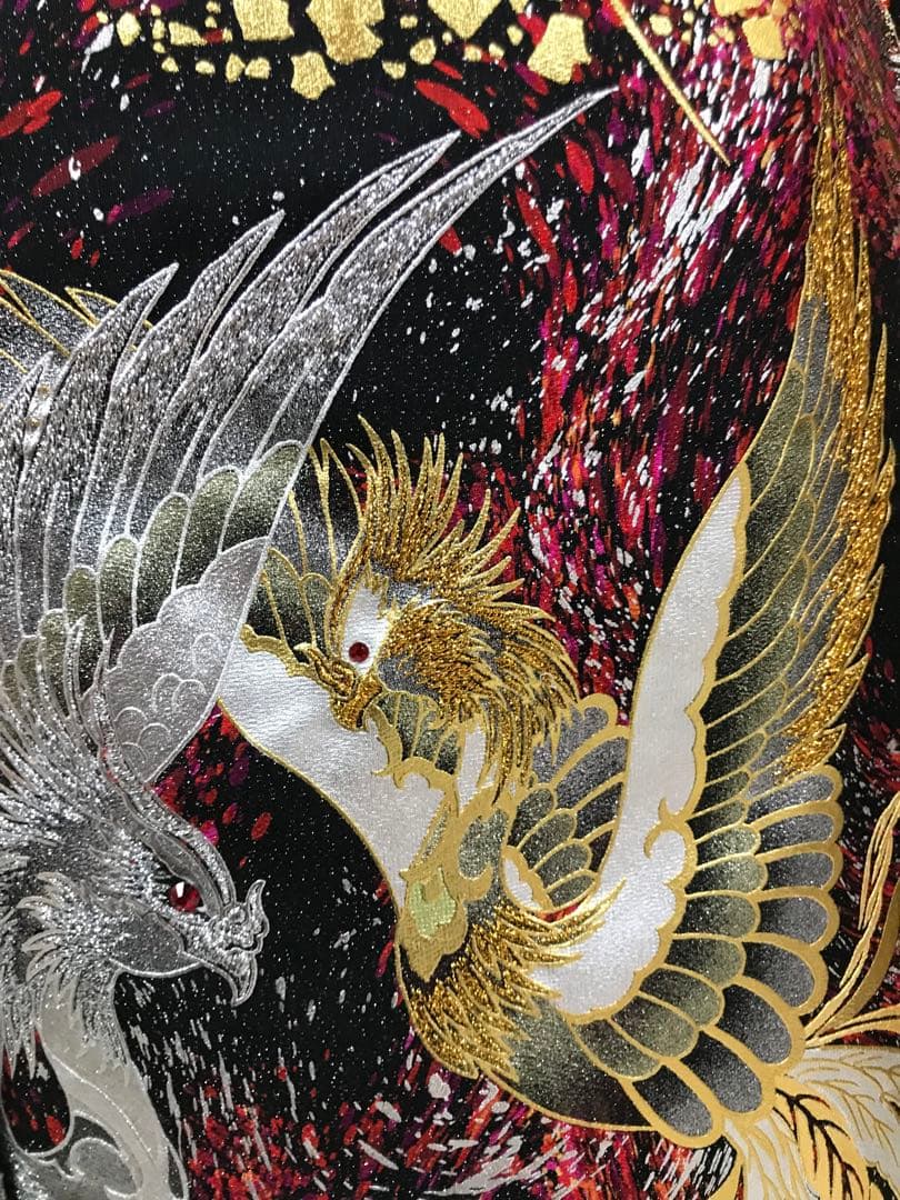 振袖単品　関芳　鳳凰　未仕立て品