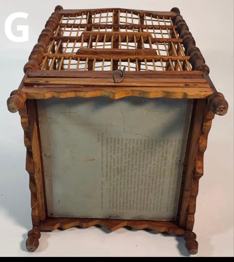 【最終値下げ】　レア　木と竹の鳥かご　アンティーク風バードゲージ