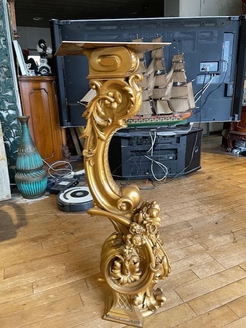 バロックスタイル ゴールド装飾柱