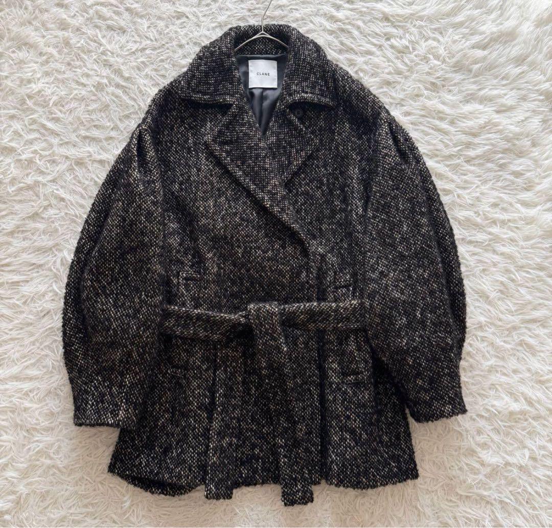 CLANE クラネ　ダークグレー ツイードコート
