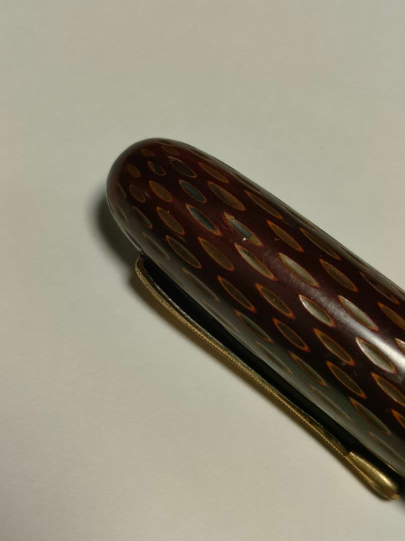 《*え様 四菱　万年筆　14KT 鎌倉彫　ペン先14金　R14K