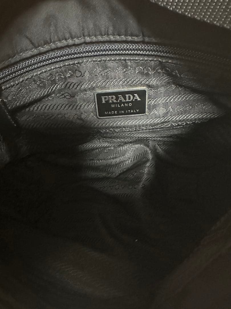 【ギャラ付き美品】プラダ ショルダーバッグ 三角ロゴ ナイロン レザー ブラック