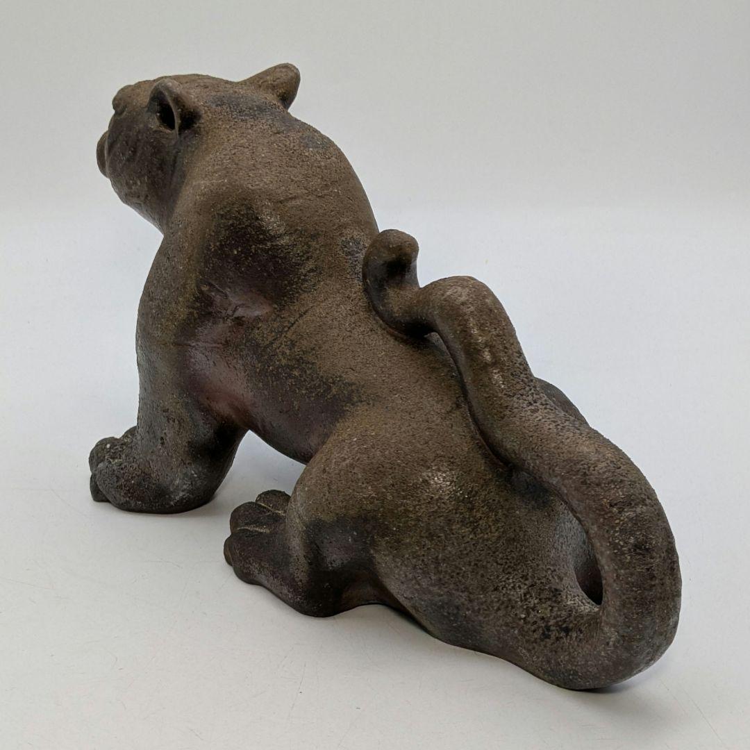 岡山県重要無形文化財 浦上善次 備前焼 寅 共箱共布栞 虎 トラ 干支置物 陶彫