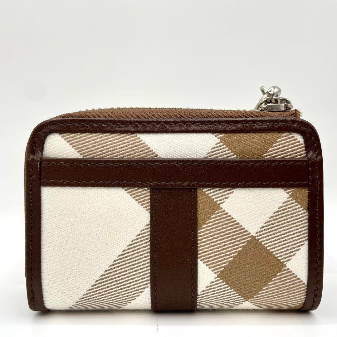 未使用保管　バーバリー　ケース　財布　ラウンドファスナー　ノバチェック