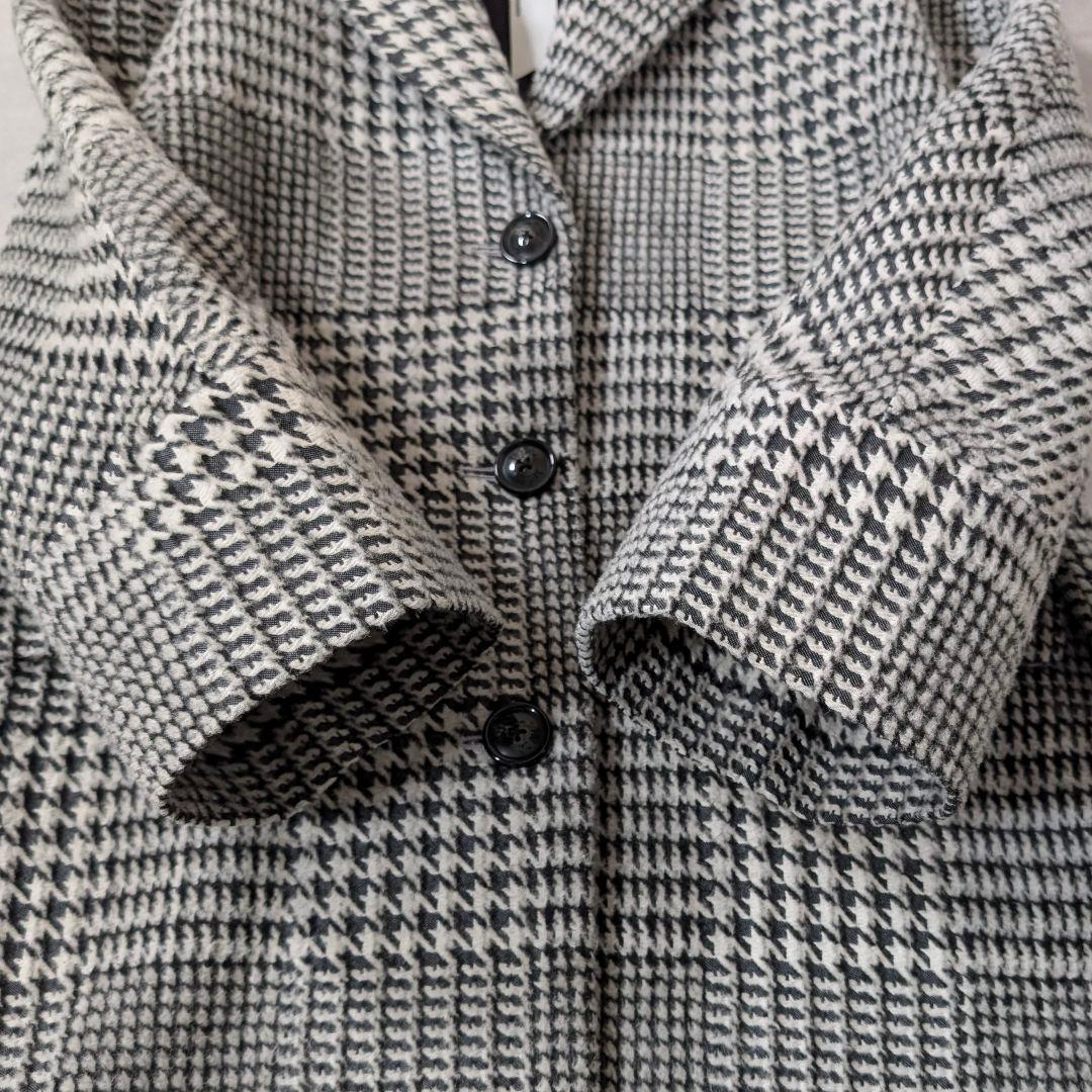 美品★TICCA グレンチェック コクーンコート ティッカ シングルコート