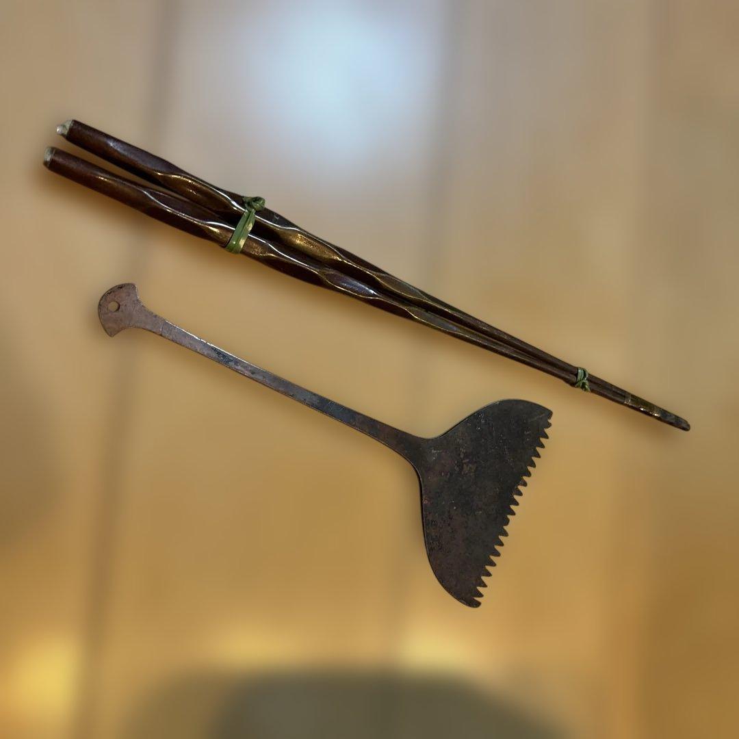 売り切り古道具 古民具 純銅手打 銅壷 銅壺 湯燗器 熱燗器　火鉢　セット