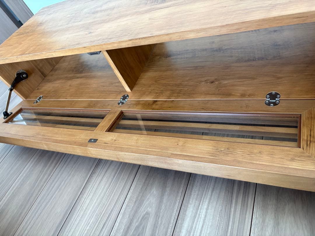 モダンデコ 幅150cm 日本製テレビボード TOT-002-1（ライトブラウン