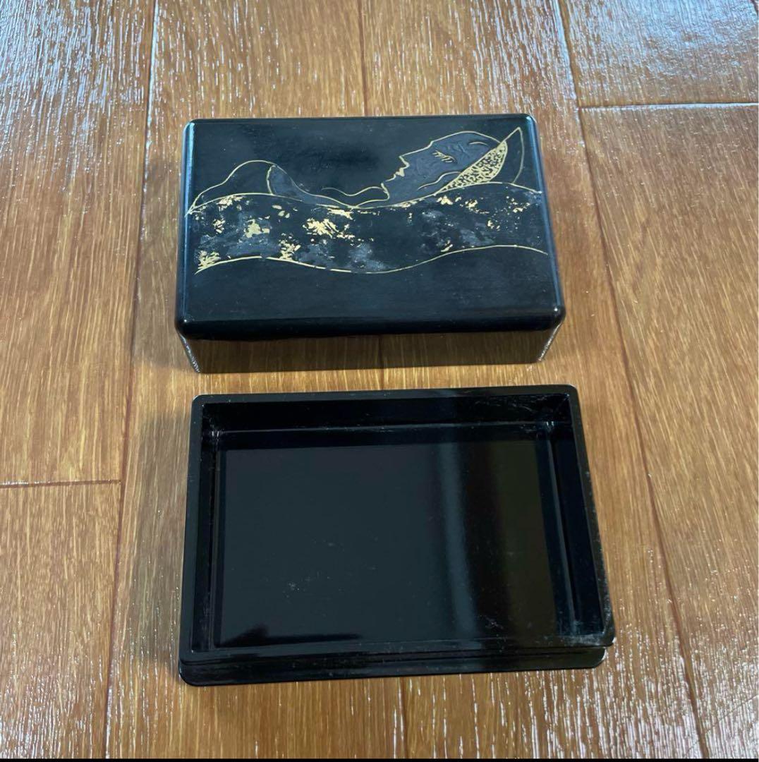 【真作】天野喜孝 直筆 黒漆 文箱 金蒔絵 漆器 原画サイン入り 希少作品