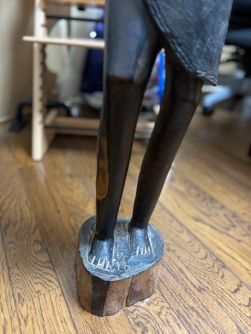 【アフリカ美術】木彫り人形　約103cm