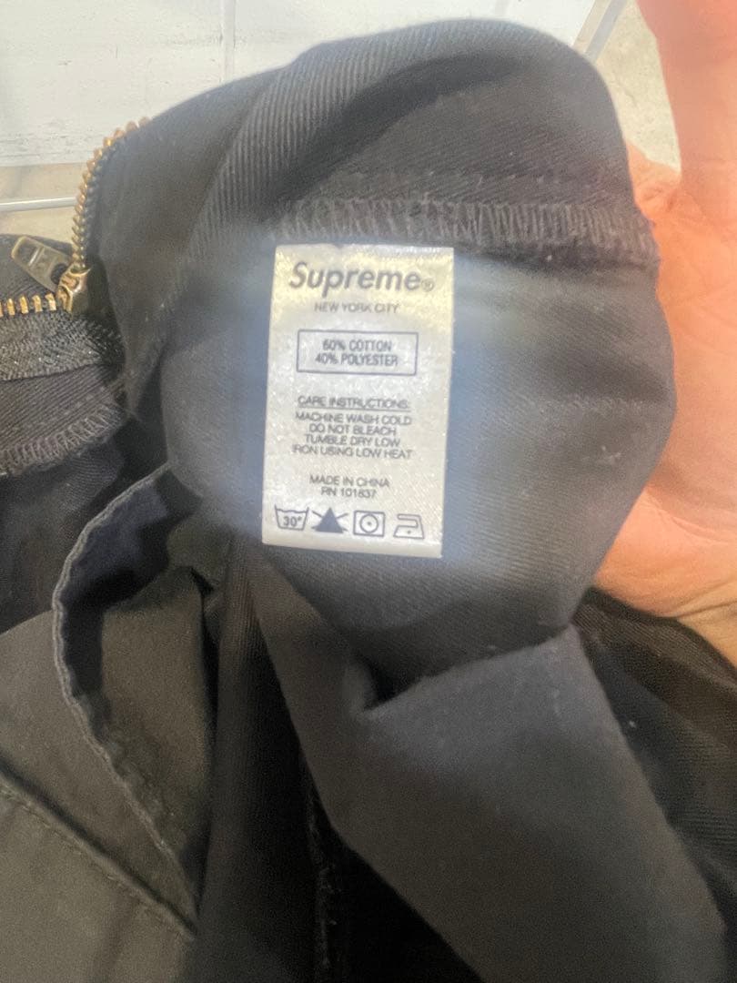 シュプリーム ストレートパンツ　ブラック　32