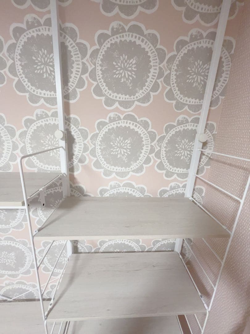 【中古品】ニトリ　突っ張り壁面収納ワードローブNポルダ　白