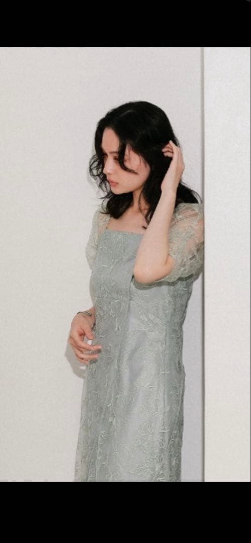 新品タグ付ANDRESD wave piping frare dress ミント