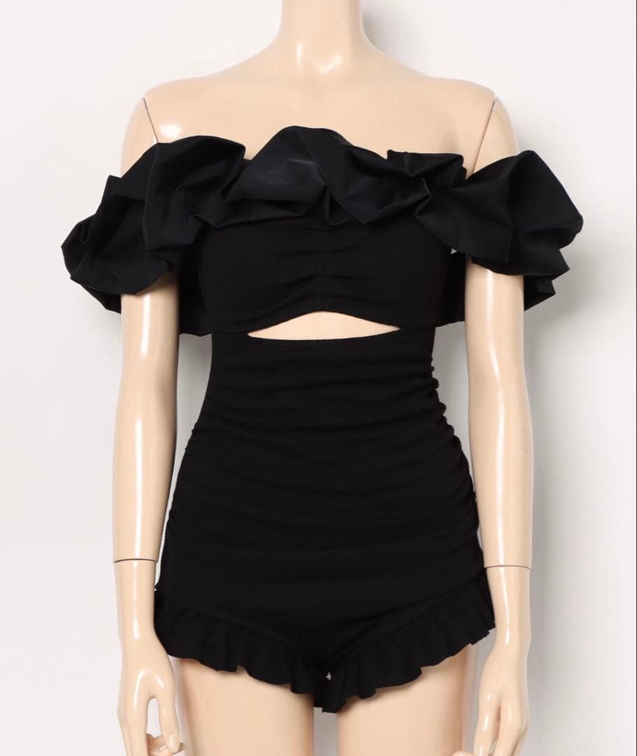 RiLi ボリュームフリル2way水着　黒